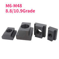 1/2/5/10pcs M6 M8 M10 M12 M14 M16 M18 M20 M22 - M48 Black 8.8 / 10.9 Grade Carbon Steel T-Slot Nut Tapped Through Slot T-nuts