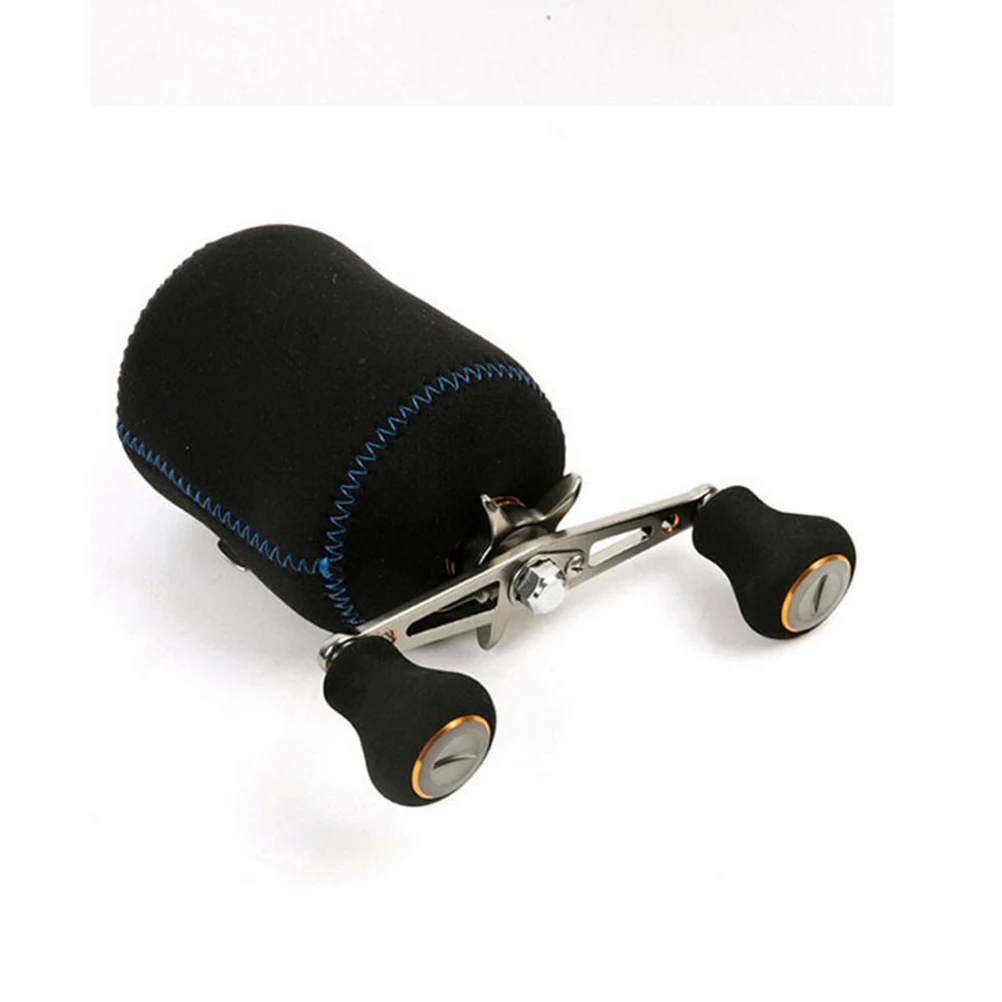 2PCS Multifunktions-Angelrollentasche Radtrommel Schutzhülle Elastische Tasche Angelausrüstung - Rund (Schwarz)