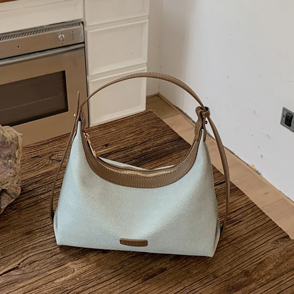 Women's Denim Patchwork Crossbody Bag Korean Style Chic Soft Zipper High Grade Shoulder Bags Dating Commuter Handbags