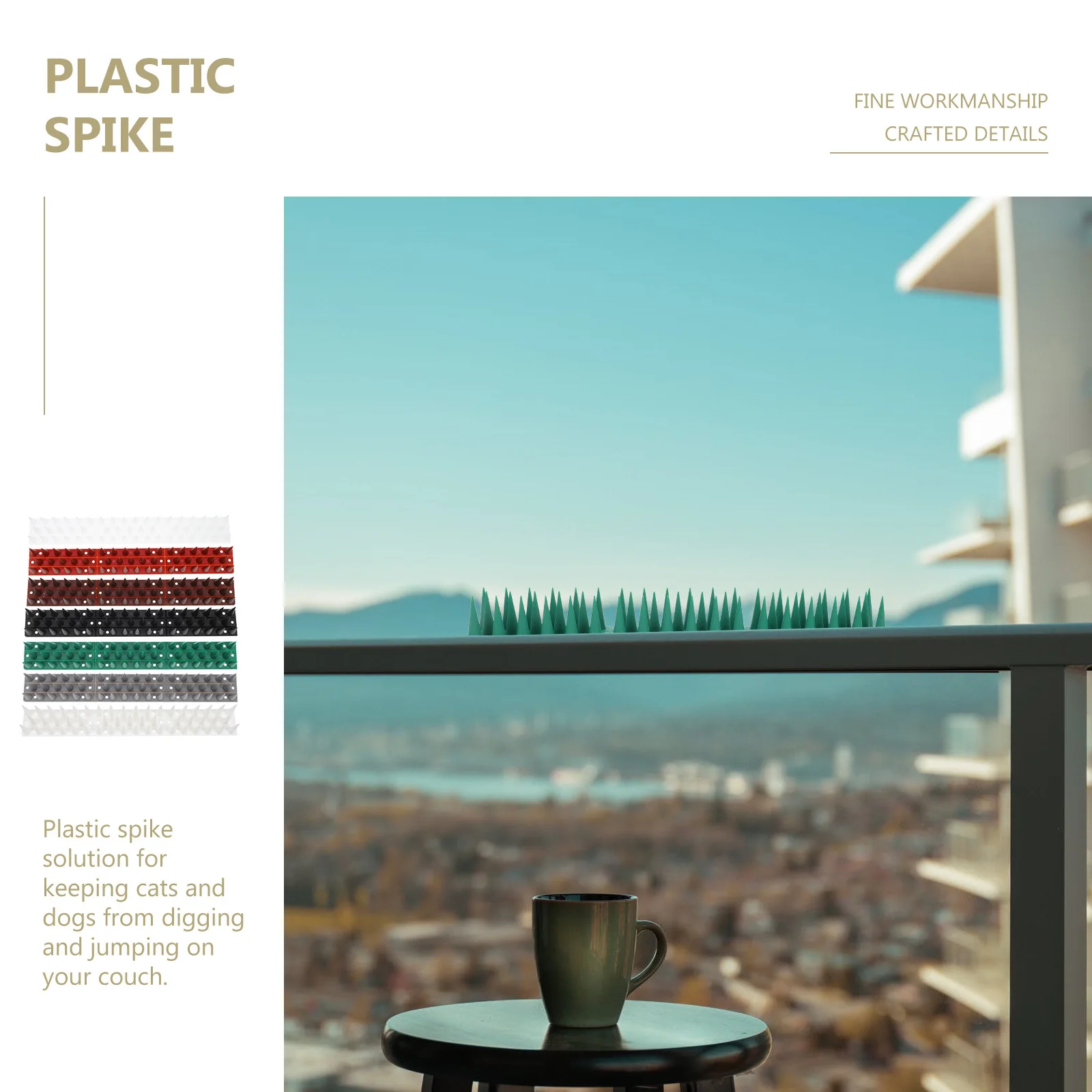 

7pcs Plastic 3-Section Bird Repellent Stab Mats Anti-Cat Dog Deterrent Spike Mat For Couch Garden Tree Outdoor Pest Control