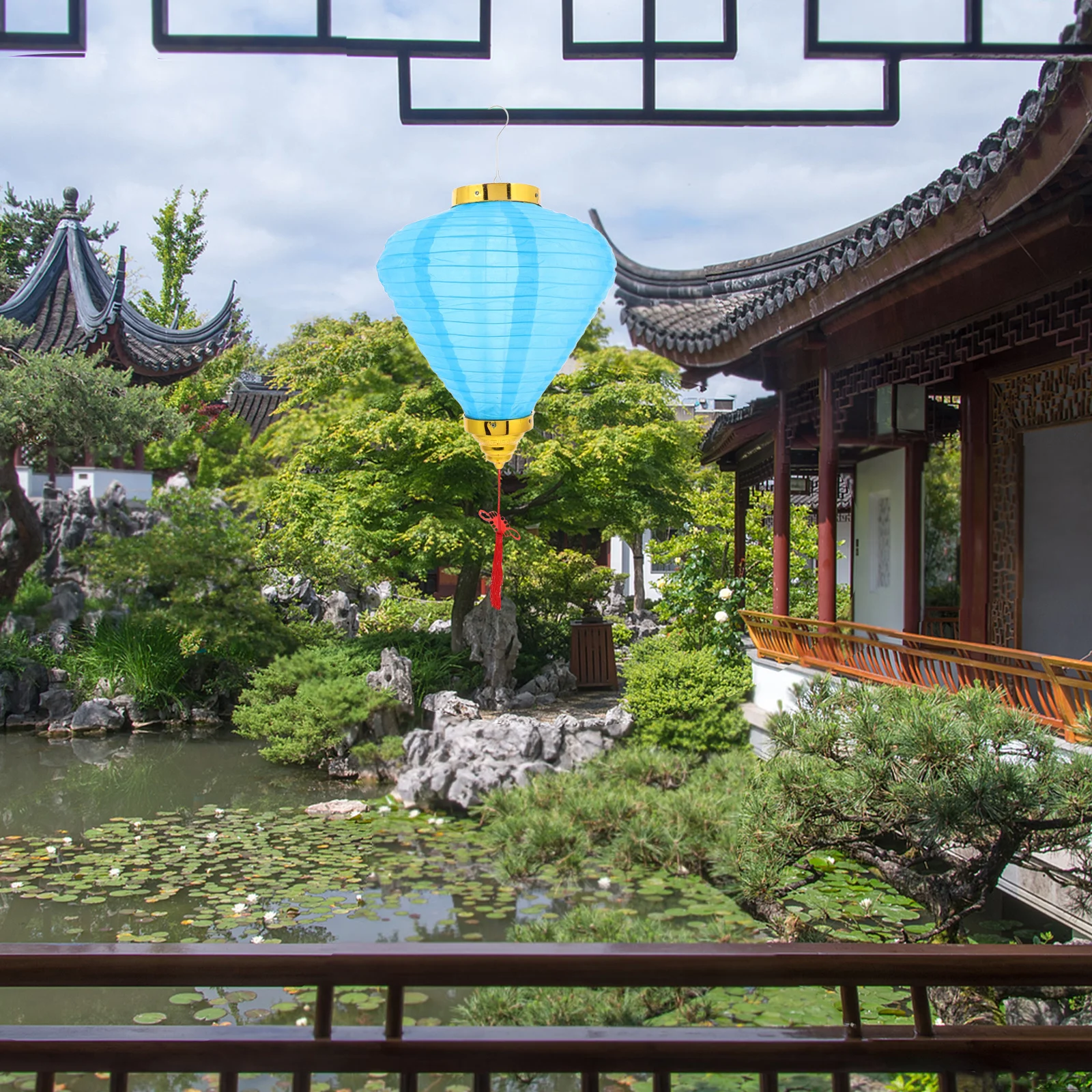 

Creative Special Shaped Vietnamese Hanging Outdoor Festival Decoration Cloth Chandelier Style Large Decorative Light For