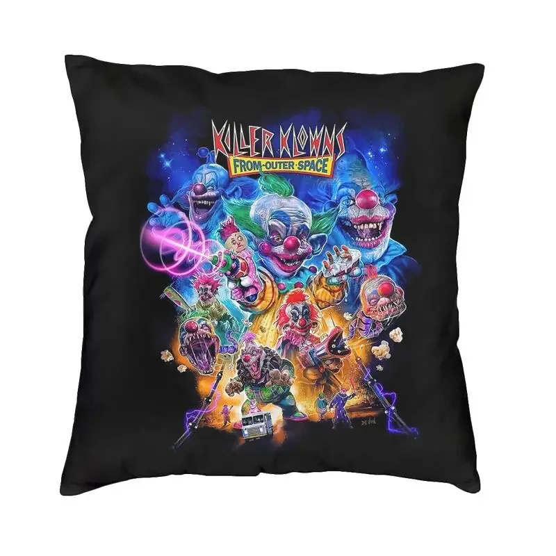 Killer Klowns From Outer Space Funny Horror Movie Cushion Cover 40x40cm Velvet Pillow Case Car Square Pillowcase Decoration