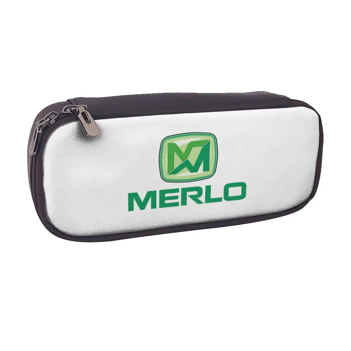 

Merlo Logo Leather Pencil Case for Studen Gifts Pen Box Pencil Bag Stationery Supplies