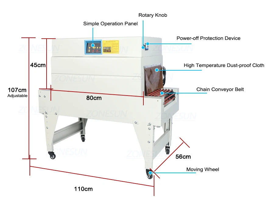 Fully automatic advanced shrinkage tunnel film packaging machine