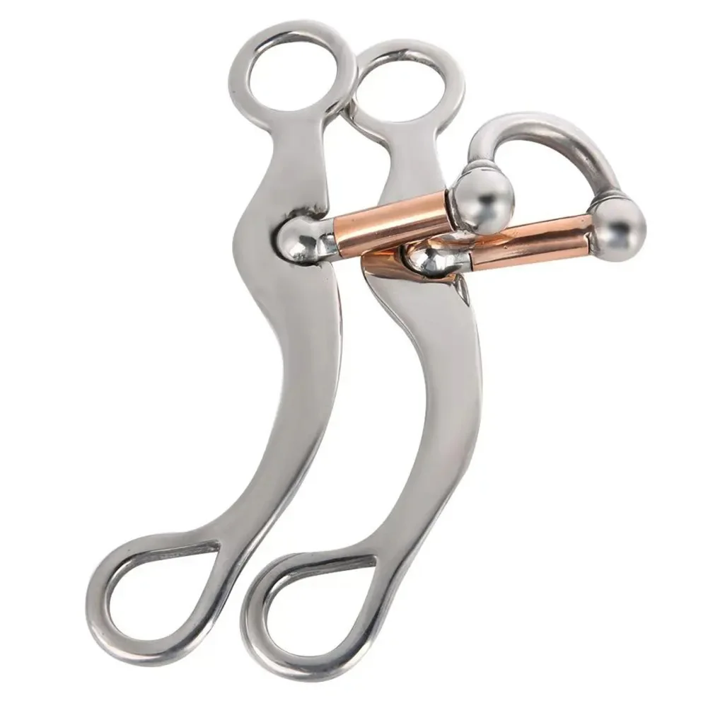 Horse Bit Stainless Steel Correction Mouthpiece With Copper Barrels Gentle And Rust Free Snaffle Bit Access For Sensitive Horses