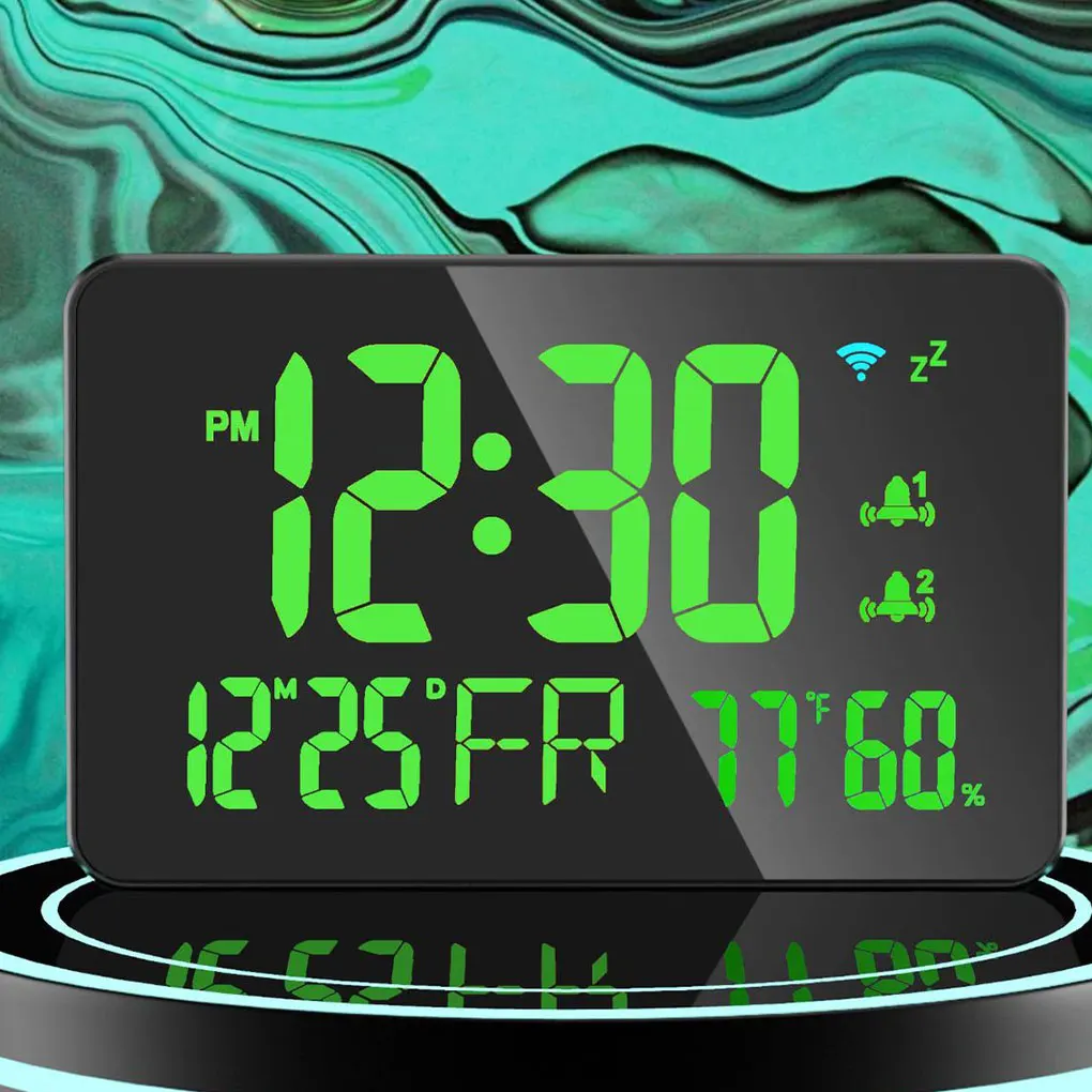 

Настольные электронные часы с двойным будильником и дисплеем температуры с двойным будильником, настольные часы, синий свет