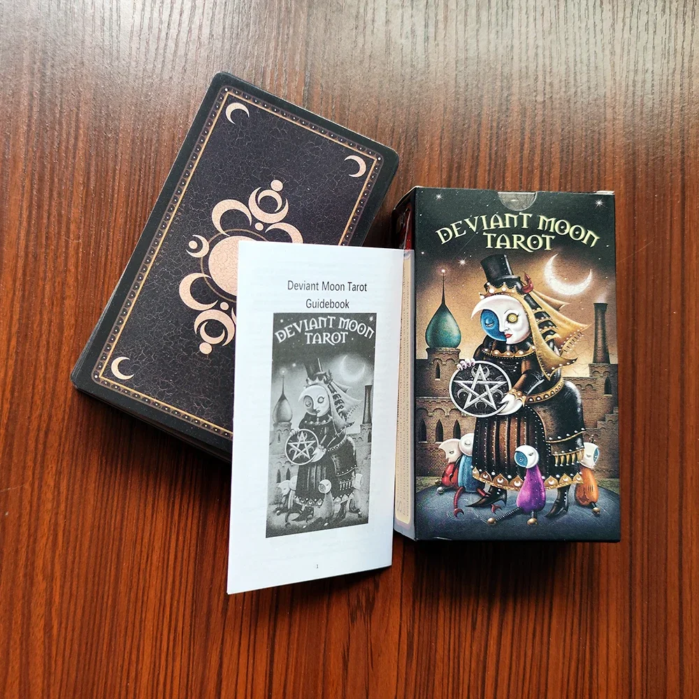 12X7CM High Quality  Deviant Moon Divination Tarot Cards English Version Affirmation Cards for Beginners with Guide Book