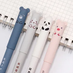 Kawaii Pig Bear Cat Mouse penna Gel cancellabile forniture per ufficio scolastico regalo di cancelleria 0.5mm inchiostro nero blu