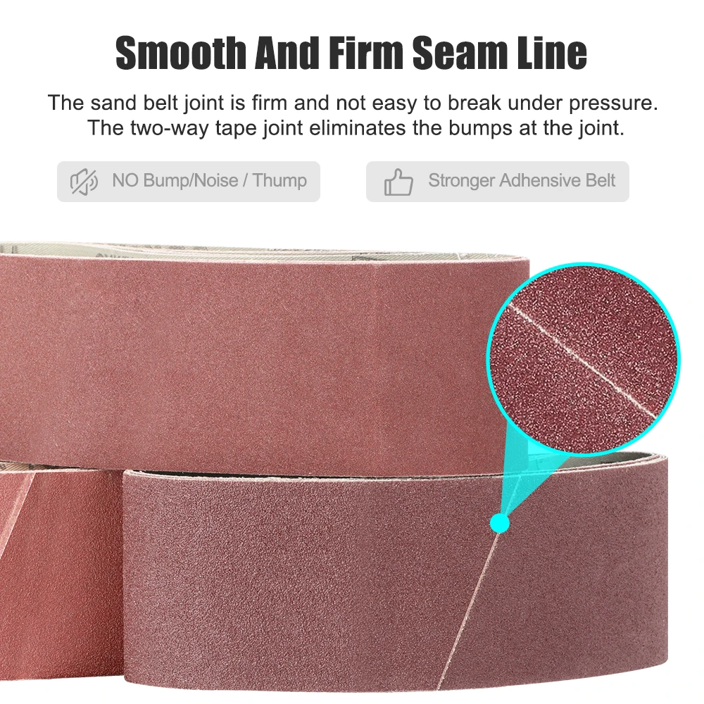 CMCP 5Pcs Abrasive Sanding Belts 100x610mm 40-240 Grit Sander Belts for Grinding Metal Polishing and Rust Removal
