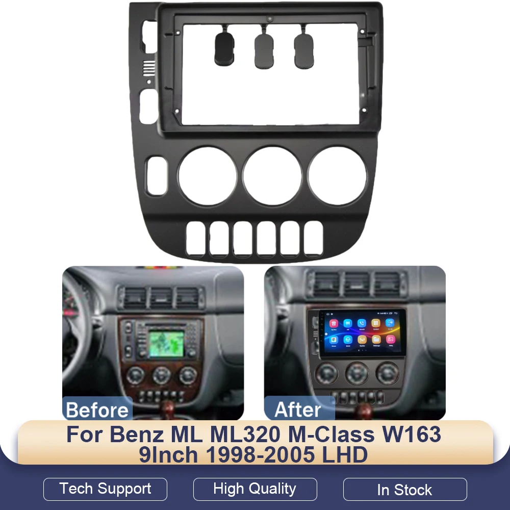 

Car Frame Fascia Adapter Canbus Box Decoder Android Radio Dash Fitting Panel Kit For Benz ML ML320 M-Class W163