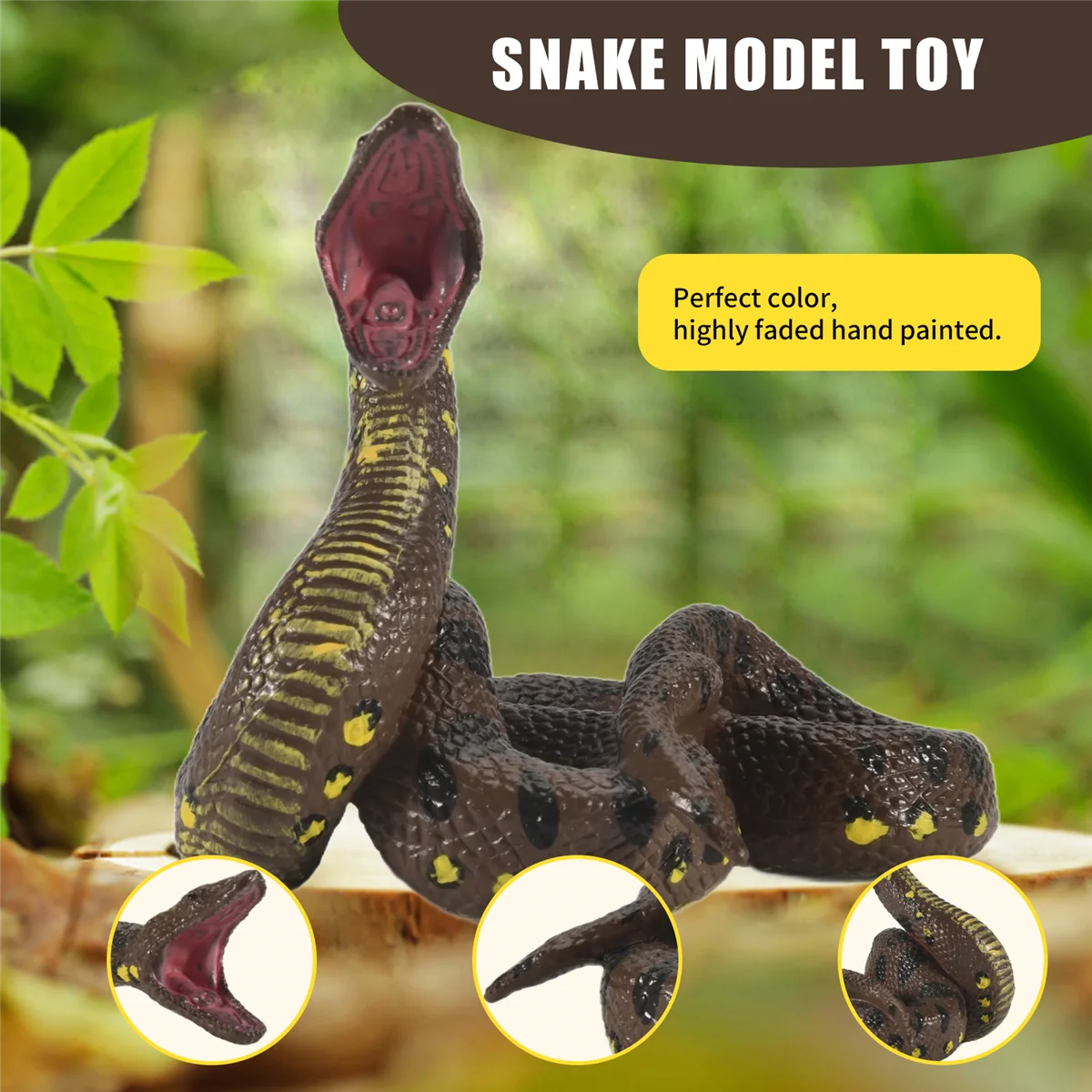 Modelo de serpiente de juguete para niños, simulación de reptil, pitón gigante, Python grande, Animal salvaje, modelo de serpiente