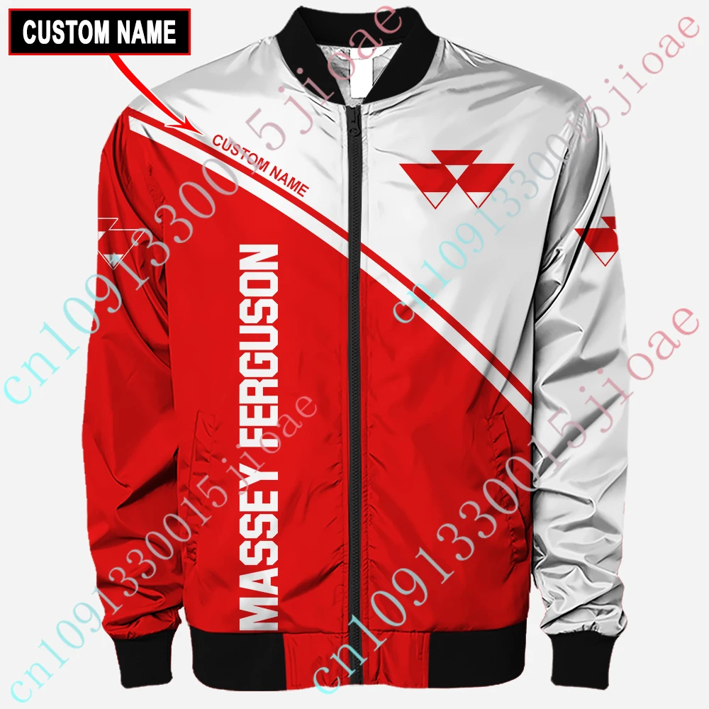 

Massey Ferguson Windbreaker Bomber Jacket Thick Coat Techwear Baseball Uniform Harajuku Jackets For Men's Clothing Custom Logo