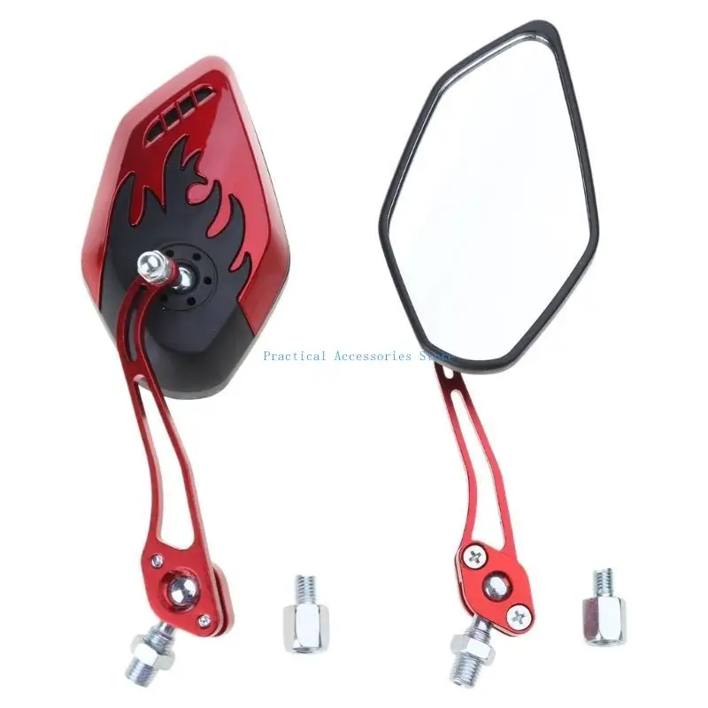 

U75E Universal Motorbike Scooter Rearview Mirror Flame Rear View Mirror