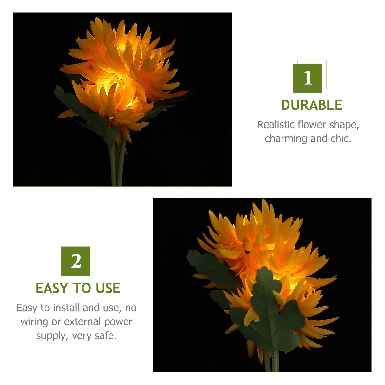 

Chrysanthemum Light Outdoor Garden Pathway Solar Energy Automatic Night Light Waterproof Design Solar Flower Lamp L