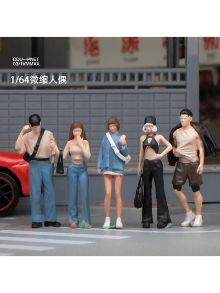 Figurines miniatures créatives de couleur, modèle de jeu de mode, accessoires stéréoscopiques, scène en résine, Mini ornement, jouets, 1/64