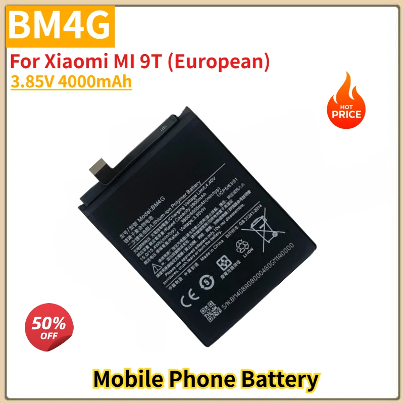 

BM4G High Quality Phone Battery 3.85V 4000mAh For Xiaomi MI 9T (European) Brand New Replacement Battery