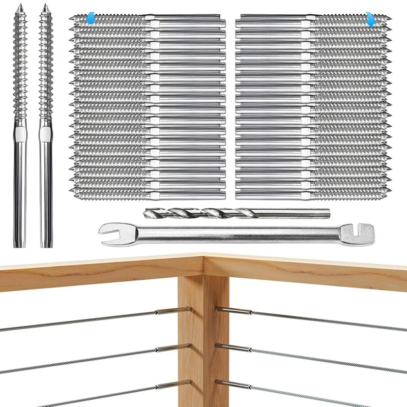 

Swage Lag Screws For Cable Railing 1/8" Cable Railing Hardware Kit For Deck Stair Wood Post Railing System