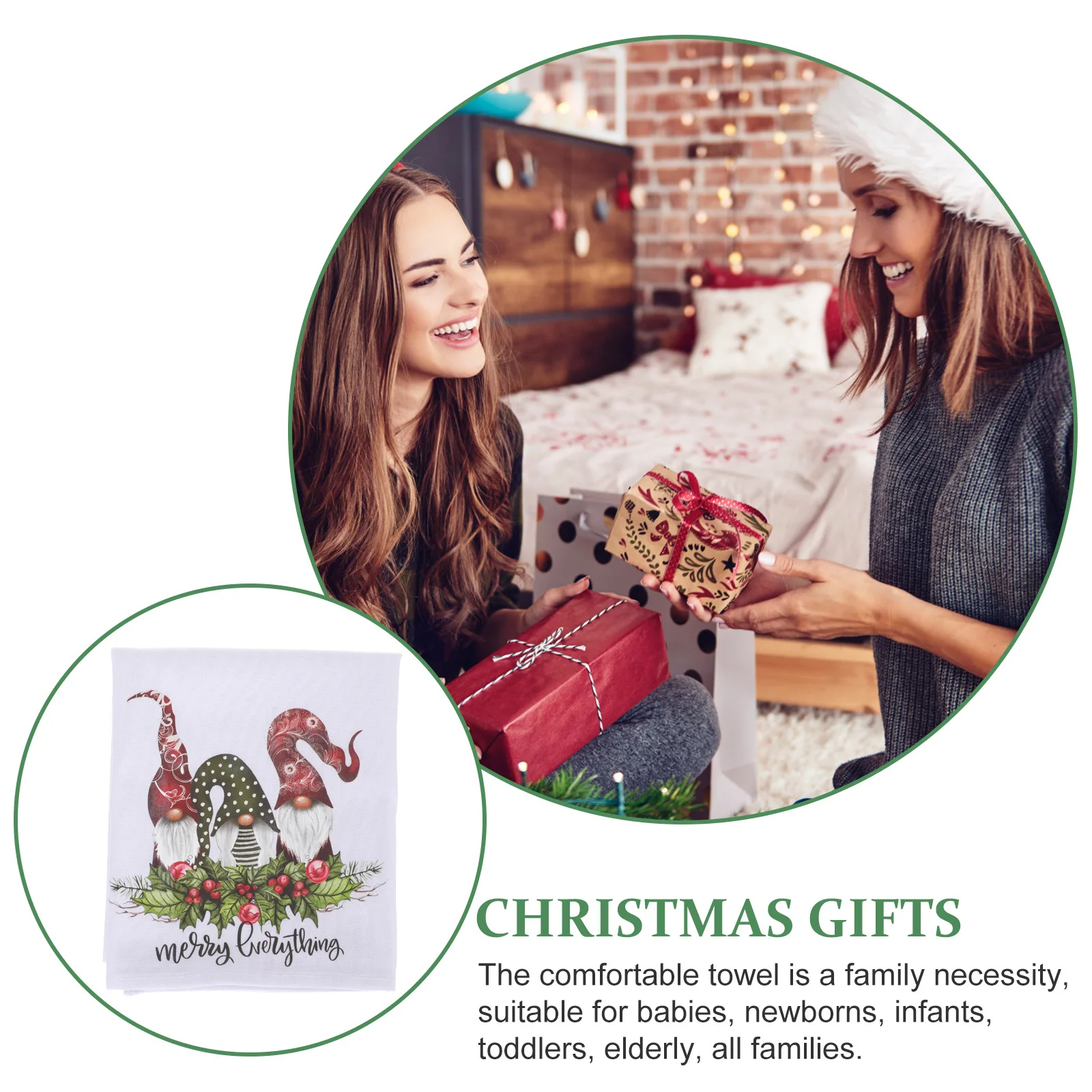 

Christmas Kitchen Hand Towels Soft Hanging Water Absorbent Fast Drying Dishcloth Bathroom Restroom Xmas Home Hand Towel