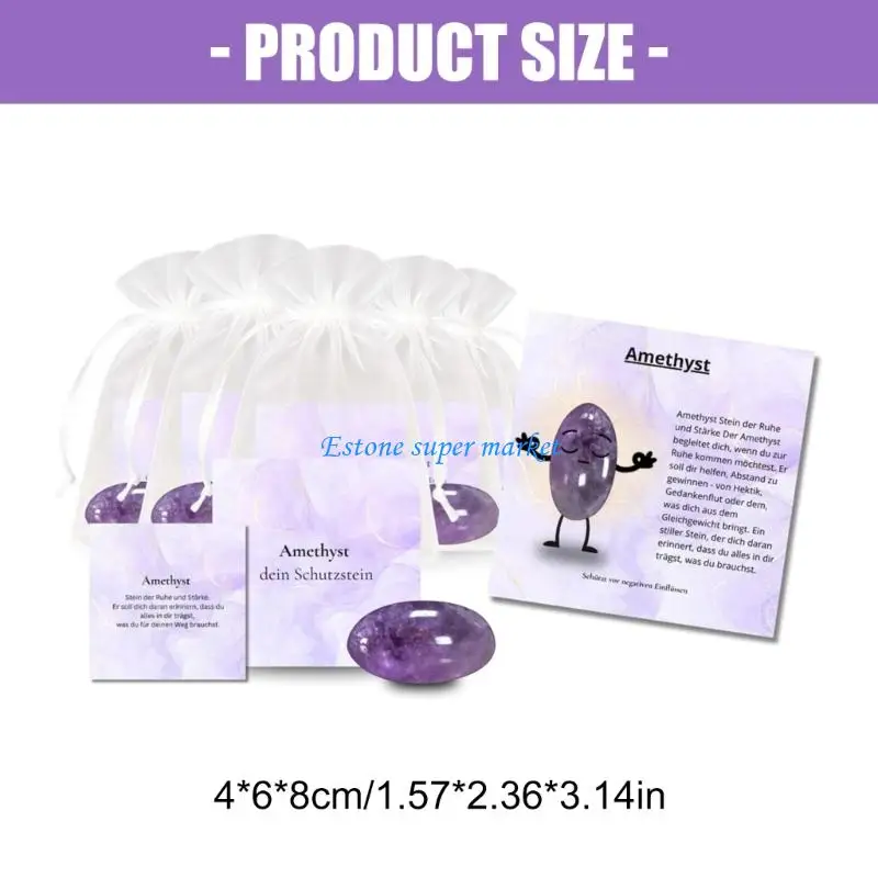 مجموعة هدايا 090B 12x من الأحجار الكريمة المحظوظة مع دليل وحقيبة تخزين للأطفال الذين يصنعون الهدايا