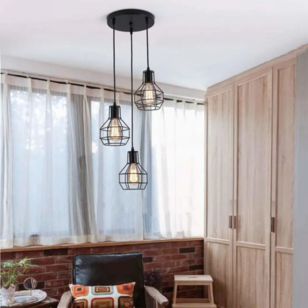 1/3 heads Modern Pendant Light Industrial Vintage Retro Loft  Hanging Lamp for Living Room Bedroom Kitchen Ceiling Chandelier
