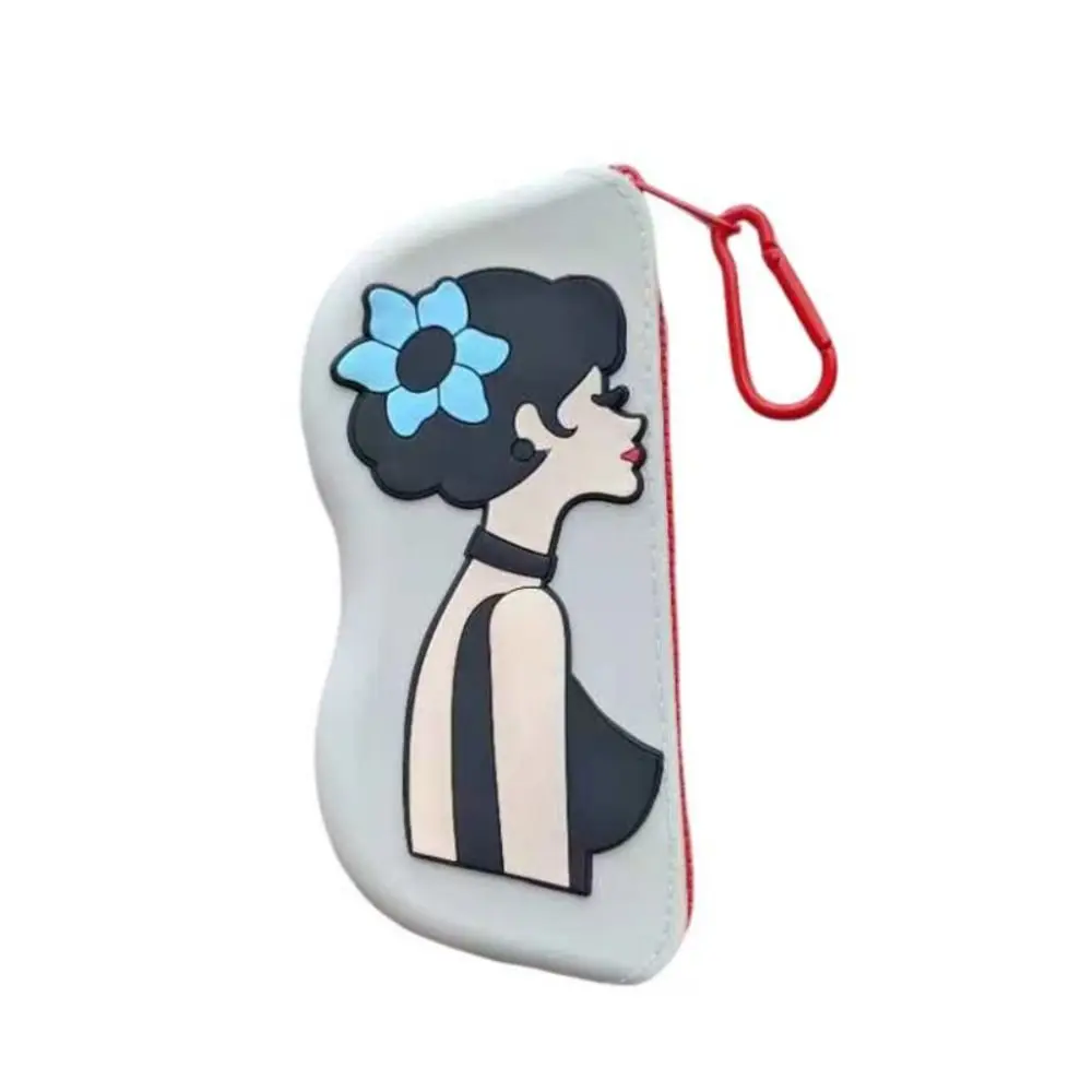 Simple Multifunctional Silicone Glasses Bag Waterproof Cartoon Sunglasses Storage Bag Coin Purse Dustproof Small Items Bag Male