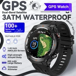 2026 New GPS Outdoor Sports military Smart Watch Men AMOLED HD Screen Compass Heart rate Waterproof Bluetooth Call Smartwatch