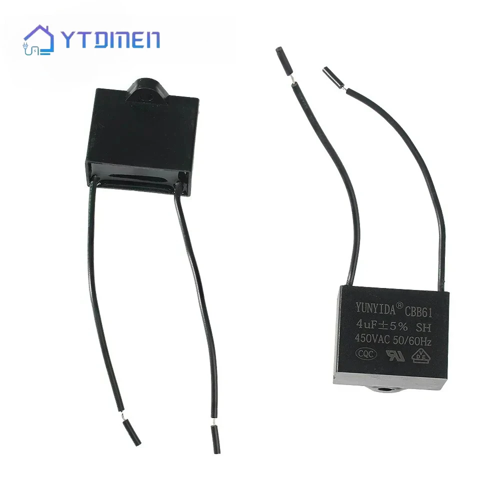 1PCS CBB61 Fan Starting Capacitor 450V 0.8-10μF 1/2/2.5/3/4/5/6/7/8μF Polypropylene Film AC Motor Run Capacitor for Ceiling Fan