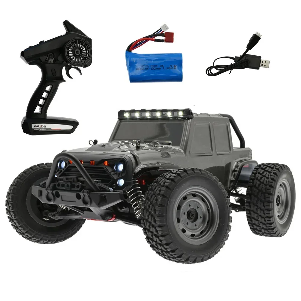 1/16  Rc Car 16103 4WD 38KM/H with LED Headlights 2.4G Remote Control Monster Truck For Kids Toy Christmas Gift