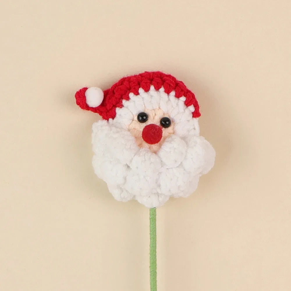 Gehäkelter Weihnachtsstrauß, gestrickter Weihnachtsmann-Blumenzweig, künstliche Blume, Weihnachtsdekoration, schönes Geschenk – Detail 2