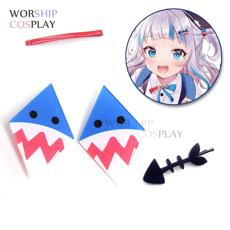 

Gawr Gura headdress VTuber Hololive English Cosplay Gawr Gura Cute shark Cosplay Hair pin Headwear