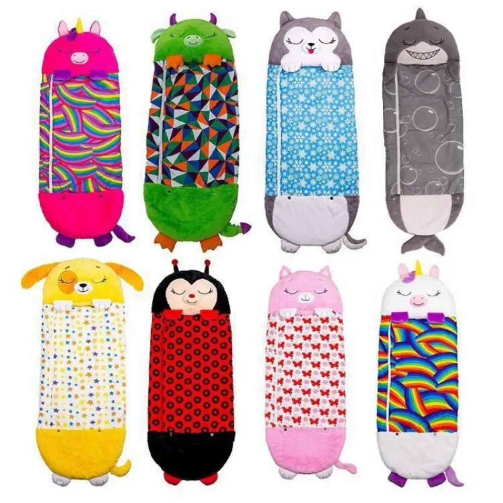 Cartoon Sleeping Bag For Children Animal Throw Pillow Folding Anti-Kick Comforter Sleeping Bag For Children Birthday Gift