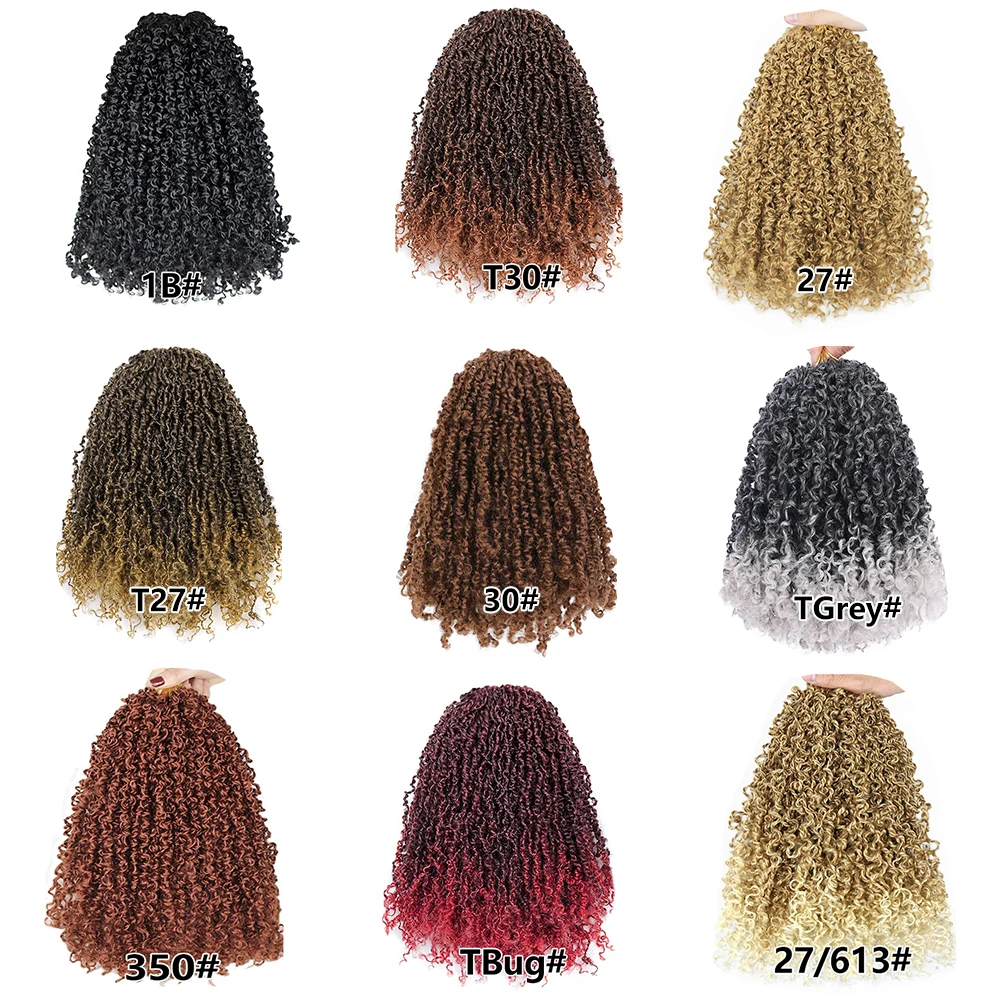 8/12インチ プレループ ヤンキーツイスト クロシェヘア、1/8パック、合成ミニパッションツイスト、セネガルブレイズヘア