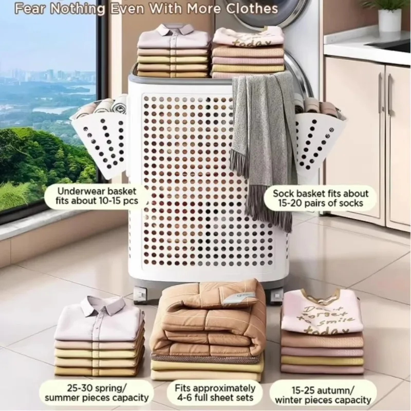 Multifunctional household plastic laundry basket PP material bathroom dirty clothes