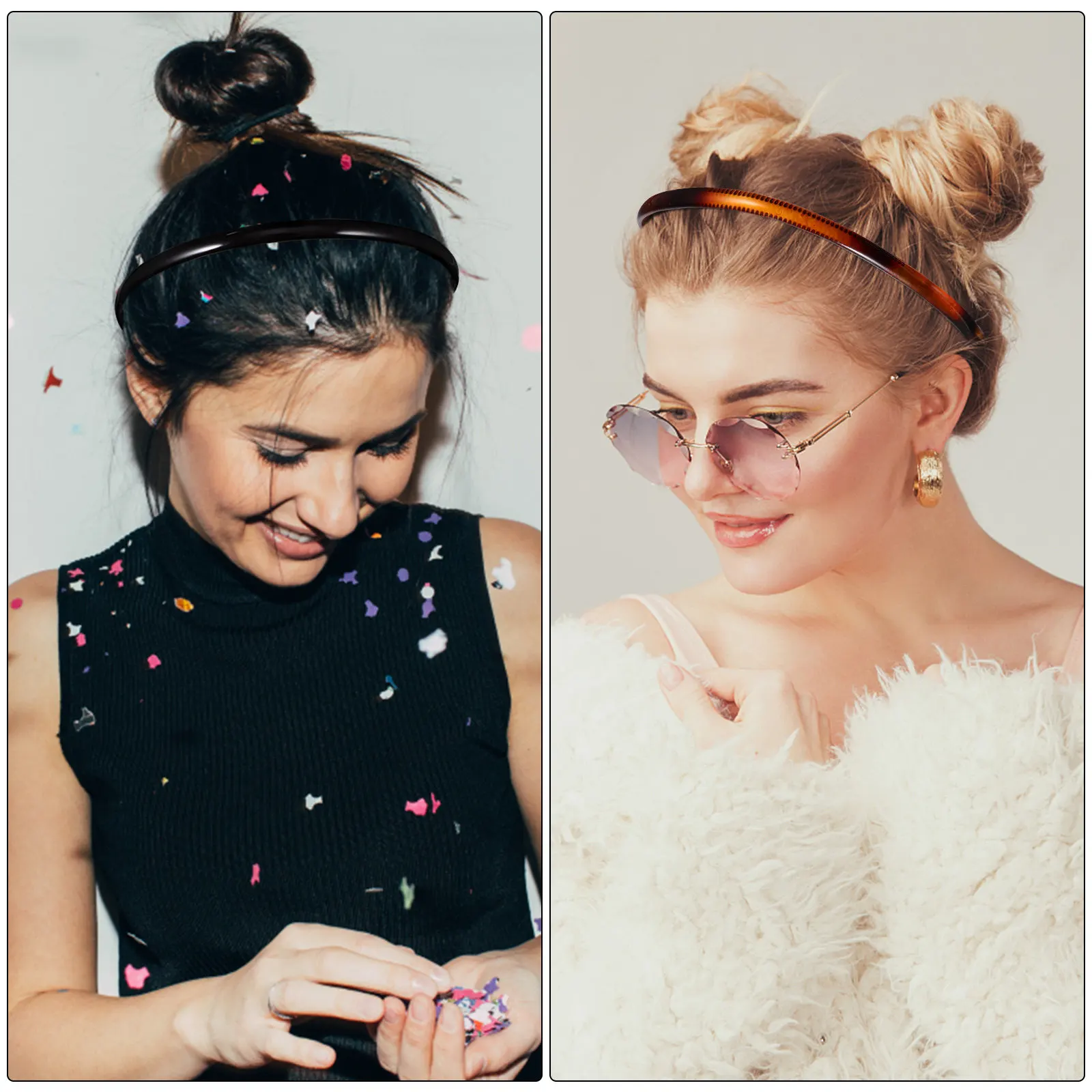 

4pcs Plastic Headbands Wear-Resistant Delicate Hairband For Women Party Decorative Headwear Portable Compact Headdress