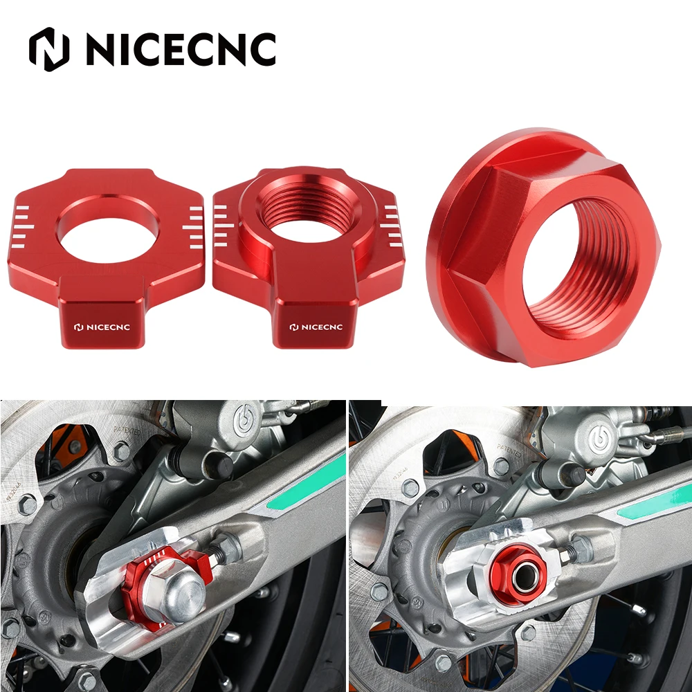 NICECNC For BETA 2T 4T RR RRS RR-S 125 200 250 300 350 390 430 498 500 520 Xtrainer 300 Rear Wheel Axle Nut Screw Chain Adjuster