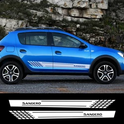 Autocollants latéraux de voiture, décalcomanie en film vinyle, accessoires automobiles confortables, Renault Dacia Sandero Stepway R4 Xplore Techroad Streetway, 2 pièces