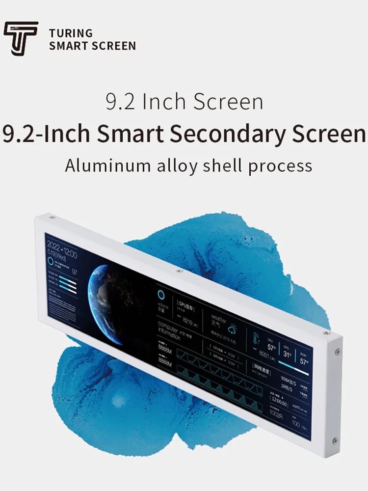 9,2-calowy ekran pomocniczy IPS USB TURZX 1920x462 Inteligentny ekran Bez potrzeby AIDA64 Interfejs Type-C PH CPU GPU RAM Monitor komputerowy — zdjęcie produktu 7