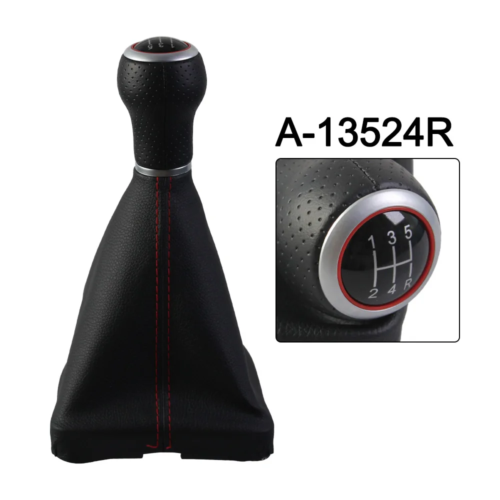 Leather Gear Shift Knob Assembly Designed for A4 for b8 2008 to 2015 Manual Vehicles 5-R13524 13524R 6-Speed Fit