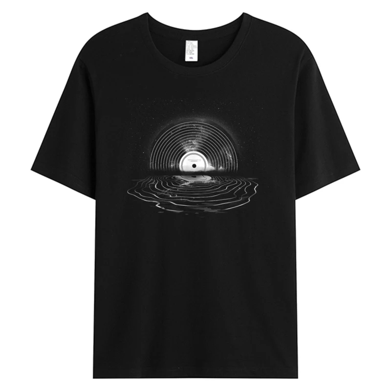 

Old School Vinyl Music Moon Record Lovers Collectors Mens 100% Cotton Graphic T-Shirt Man Oversized Tshirt 5XL Streetwear