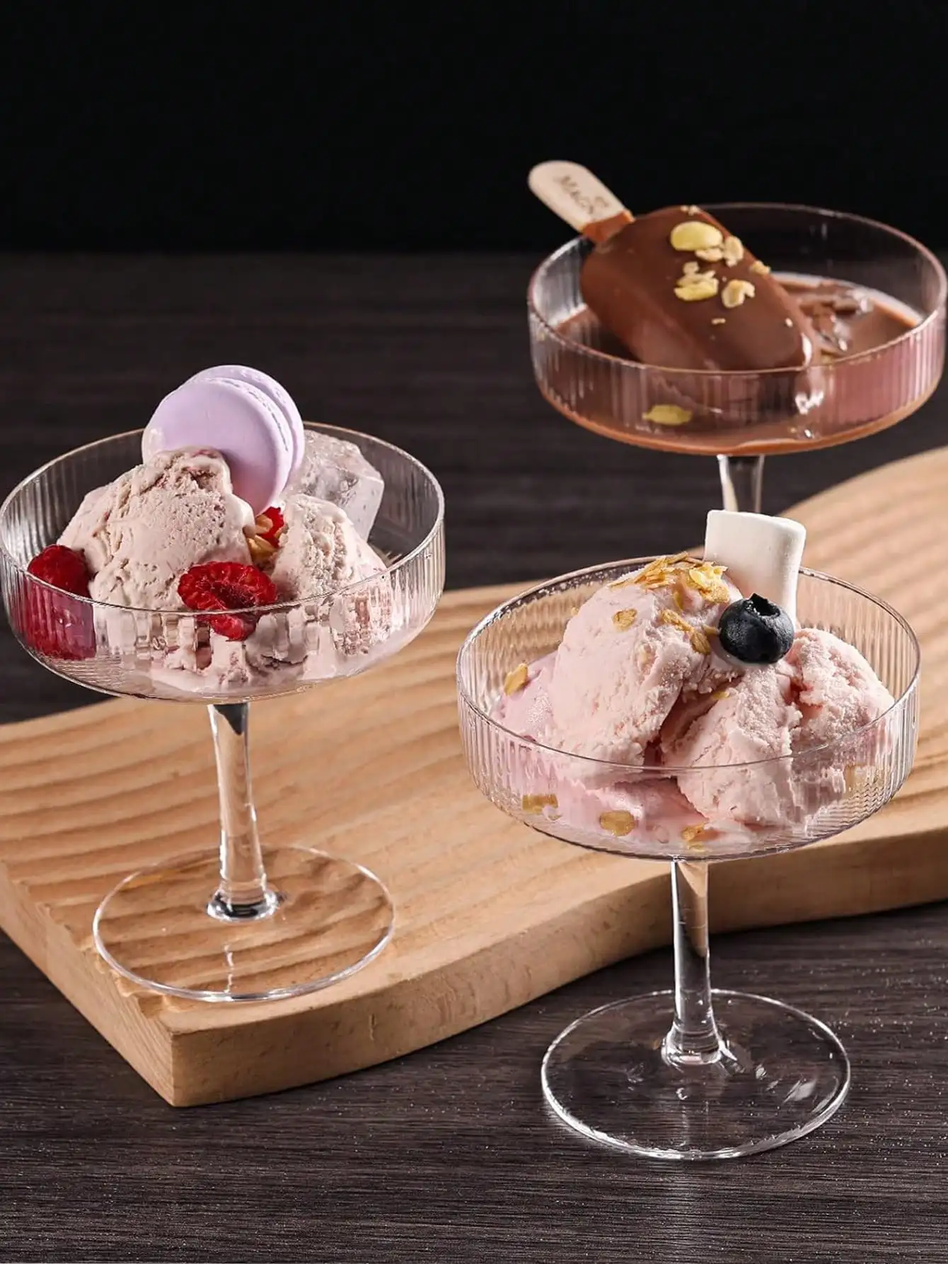 1pc transparent ins wind tall dessert cup, thickened 200ML glass drink dessert cups, pudding cups glass cups ice cream yogurt de