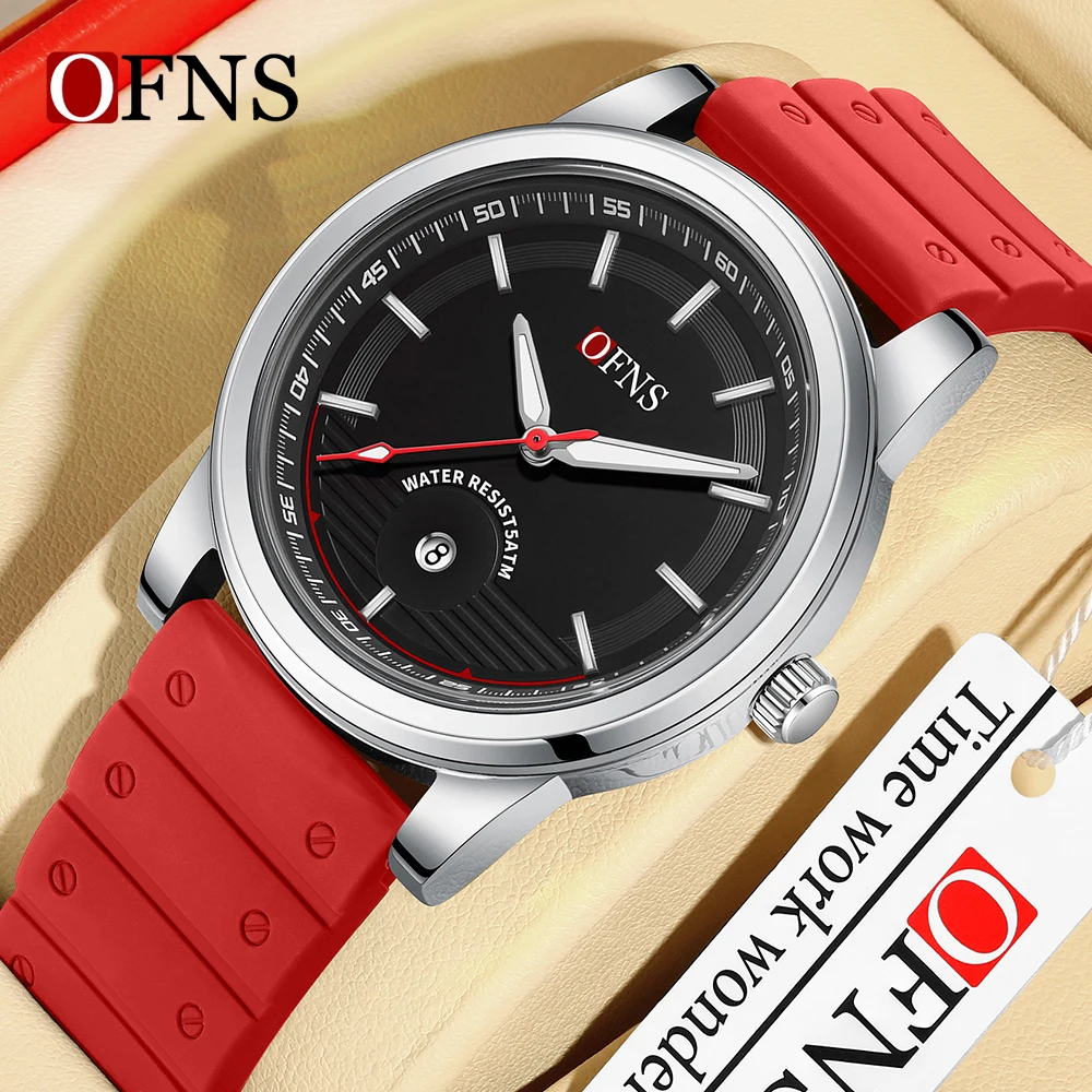 

OFNS 8028 Trendy and Fashionable Men's Youth Student Leisure Scale Nail Quartz Watch Calendar Waterproof Men's Watch 2024