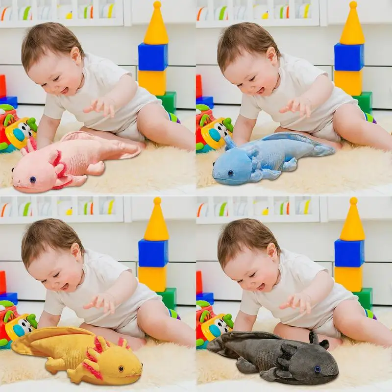 Juguete de peluche Axolotl para niños, almohada de Animal de peluche suave, muñeca de dinosaurio Hexagonal, regalo de cumpleaños, colección de fanáticos