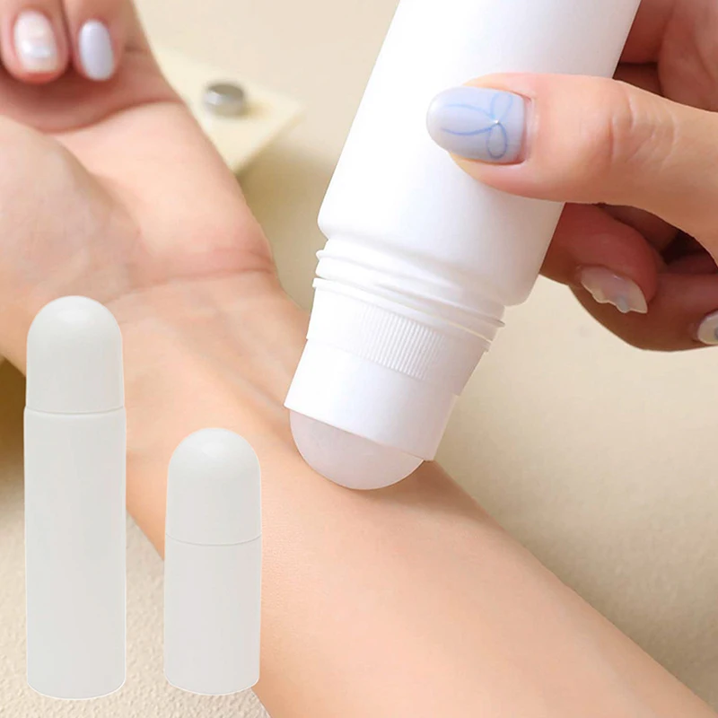 50/100Ml Witte Plastic Rollerbal Etherische Olie Subbotteling Nevel Container Reizen Hervulbare Fles Diy Deodorant Accessoires