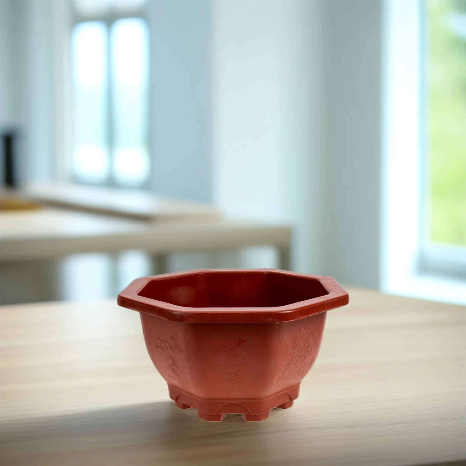 

3Pcs Simple Design Plastic Flowerpots Durable Bonsai Pots for Home Office Balcony Decoration Plastic Flowerpot