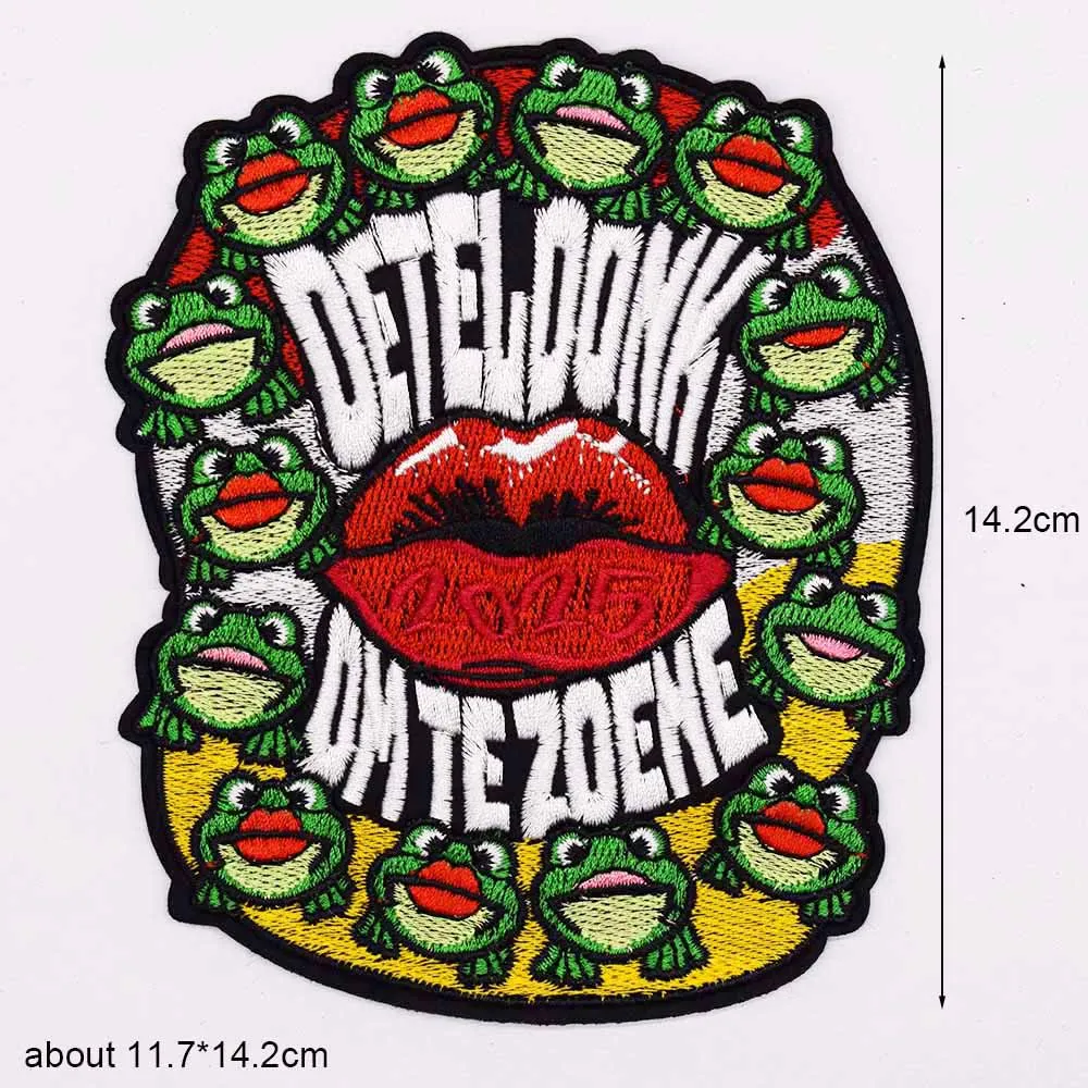 Red White Yellow Embleem 2025 Oeteldonk Omerrumt Oe Draoit Deur Emblems Carnival Netherland Iron On Embroidered Clothes Patches