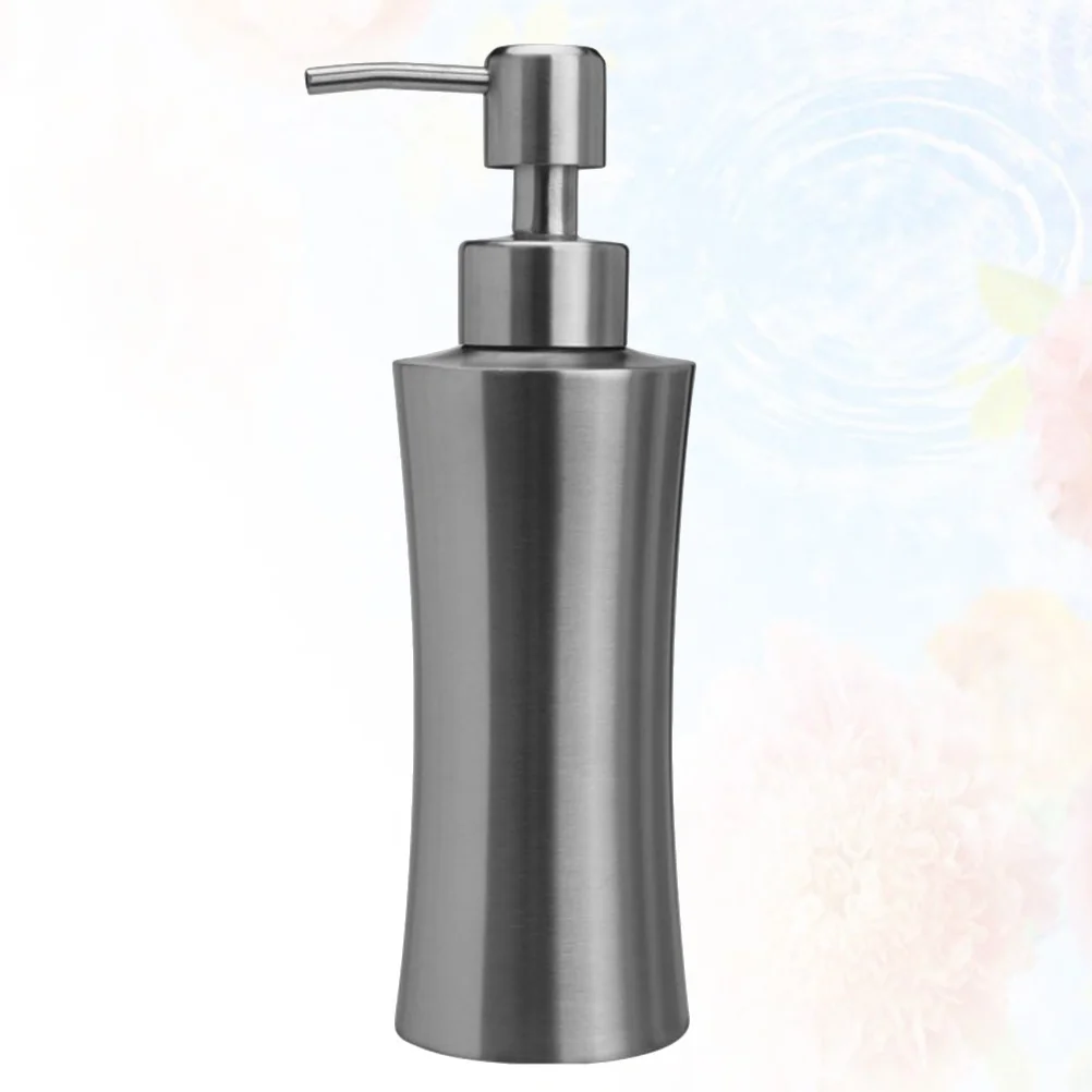 

1Pcs Stainless Steel Refillable Lotion Bottle Silver 250ml Soap Shampoo Dispenser Waist Curve Design Lotion Bottle