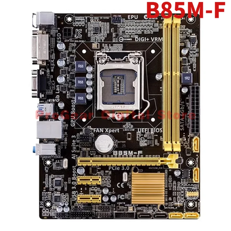 

Used for ASUS B85M-F / B85M-K LGA1150 mATX DDR3 Motherboard (Supports i3-4130, i5-4460, Xeon E3-1230 v3)