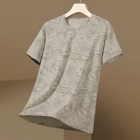 Men's Summer Ice Silk Quick Dry Casual Sport Short T Shirt Stripe Pattern Crew Neck Top Quality Material Comfortable Fit