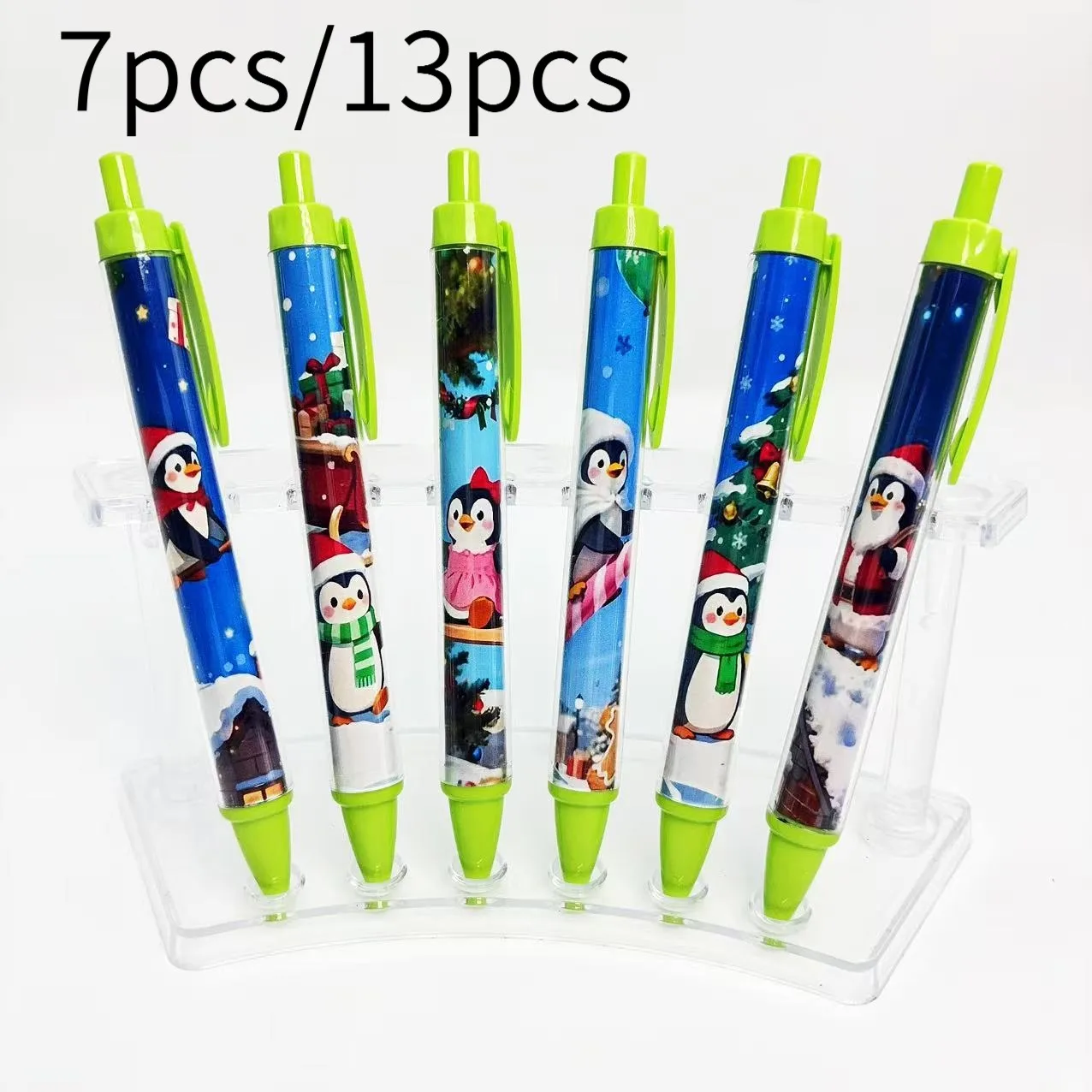 

7 шт./13 шт. шариковые ручки на тему маленького пингвина, рождественские шариковые ручки серии пингвина, студенческие ручки для письма