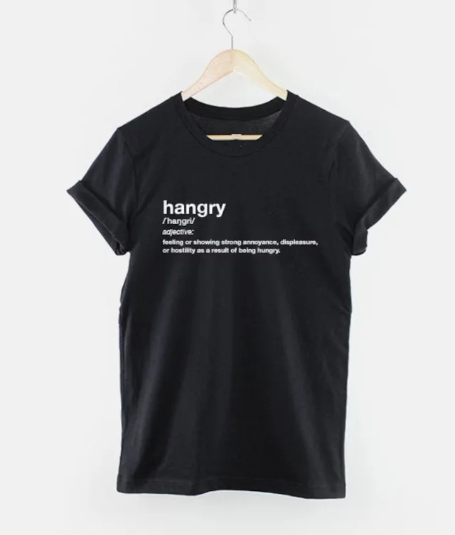 Hangry T-Shirt Letter printing Vogue Summer new graphic casual funny street style women tumblr Fashion tshirt top tee